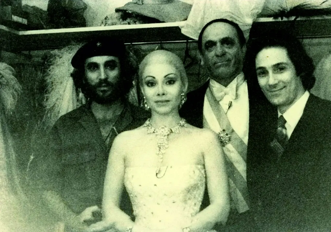 Con Paloma San Basilio, Pablo Abraira y Julio Catania, en el musical "Evita"
